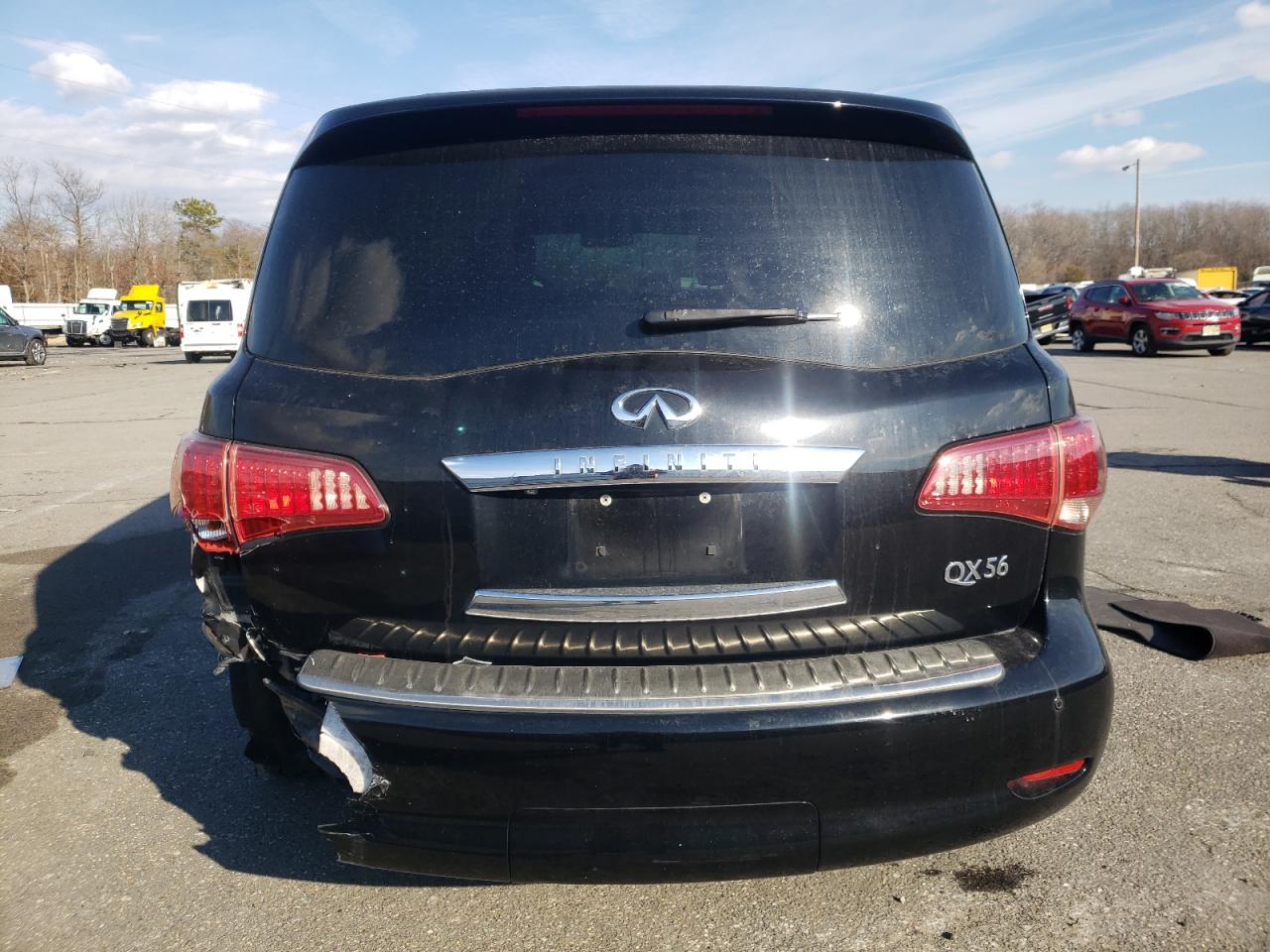 2012 Infiniti QX56 VIN JN8AZ2NE6C9020512 Copart auction photo, rear end damage thumbnail 6