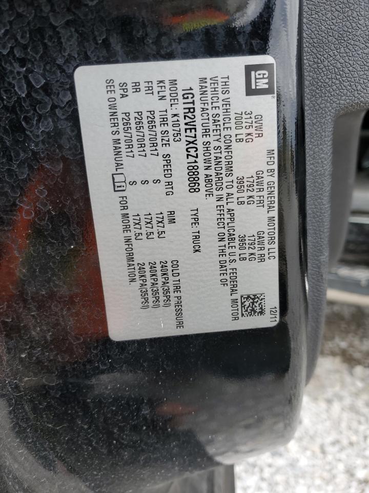 2012 GMC Sierra VIN 1GTR2VE7XCZ188868 Copart auction photo, front end / rear end damage thumbnail 12