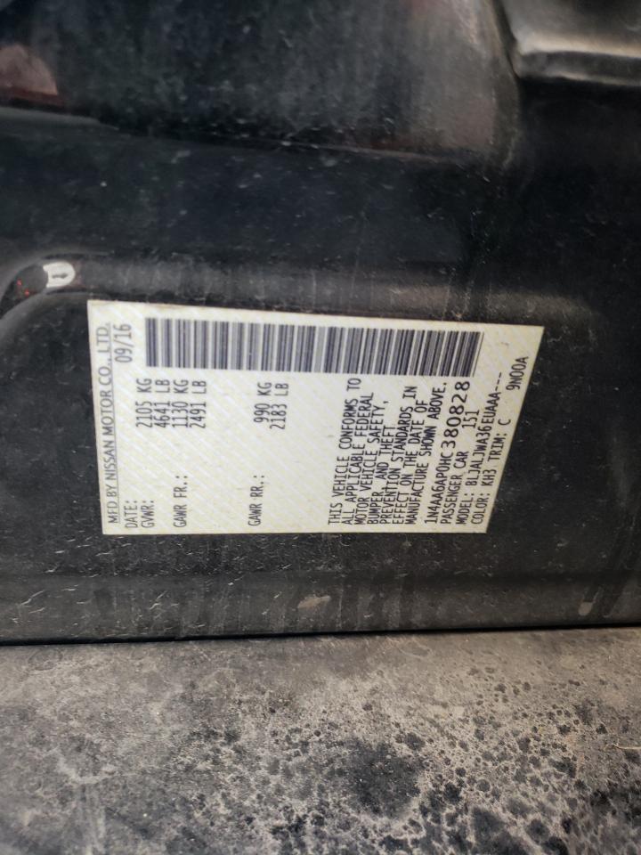2017 Nissan Maxima VIN 1N4AA6AP0HC380828 Copart auction photo, front end damage thumbnail 12