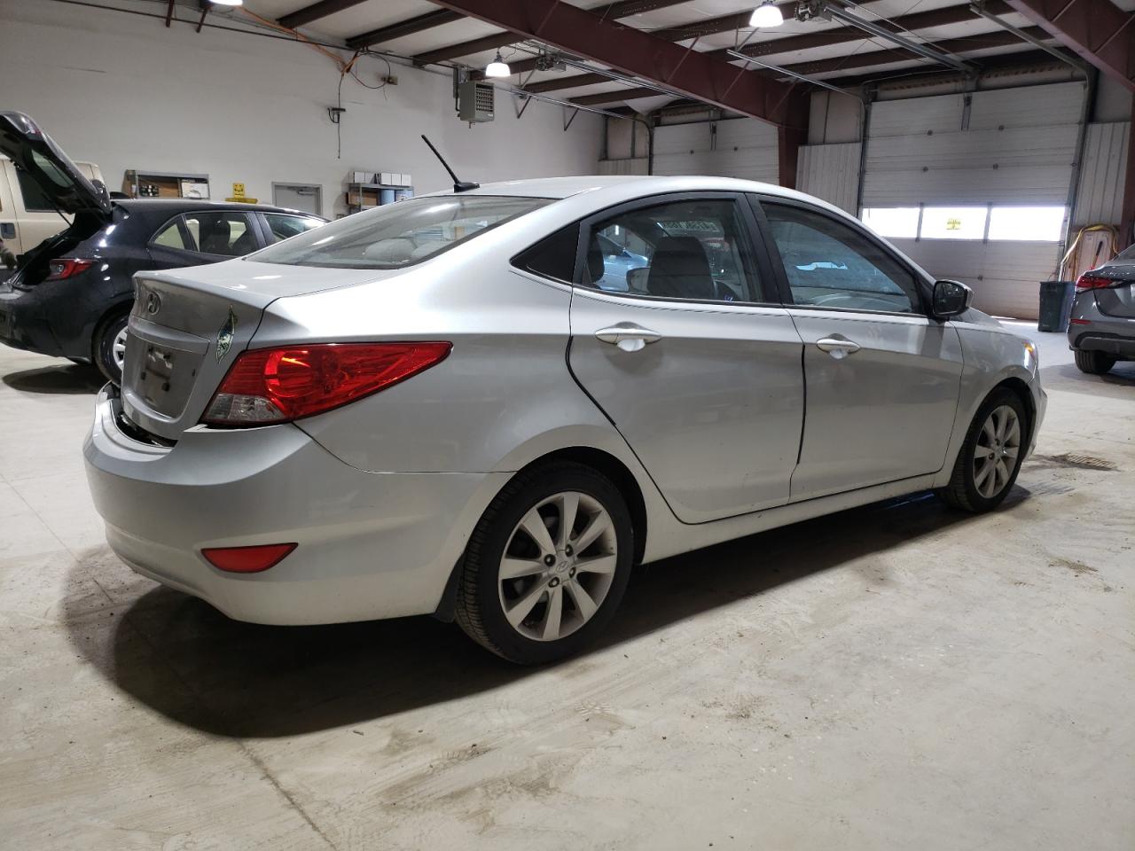 2014 Hyundai Accent VIN KMHCU4AE7EU766189 Copart auction photo, rear end damage thumbnail 3