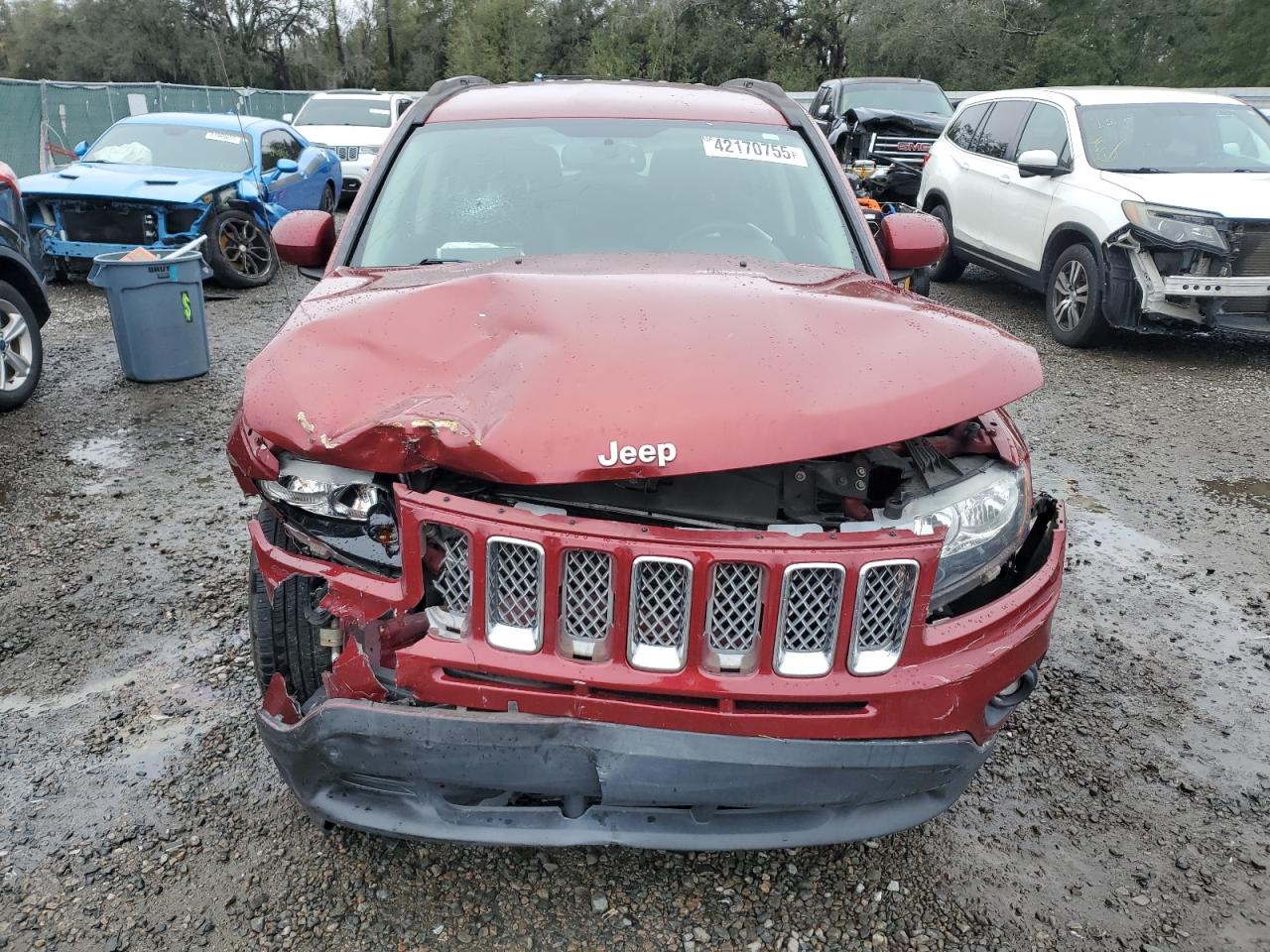 2017 Jeep Compass VIN 1C4NJCEB0HD182527 Copart auction photo, front end damage thumbnail 5