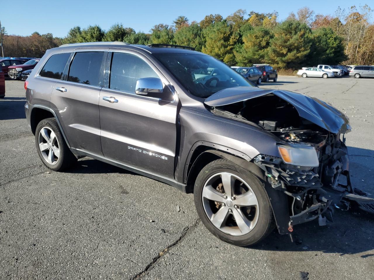 2014 Jeep Grand Cherokee VIN 1C4RJEBT2EC147368 Copart auction photo, front end damage thumbnail 4
