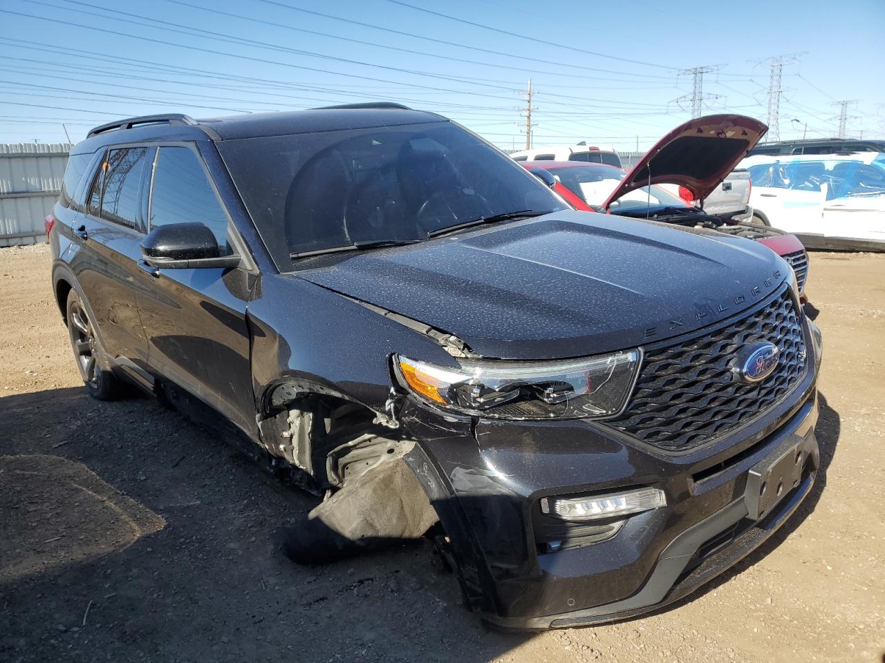 2021 Ford Explorer VIN 1FM5K8GC3MGA10593 Copart auction photo, front end / side damage thumbnail 4