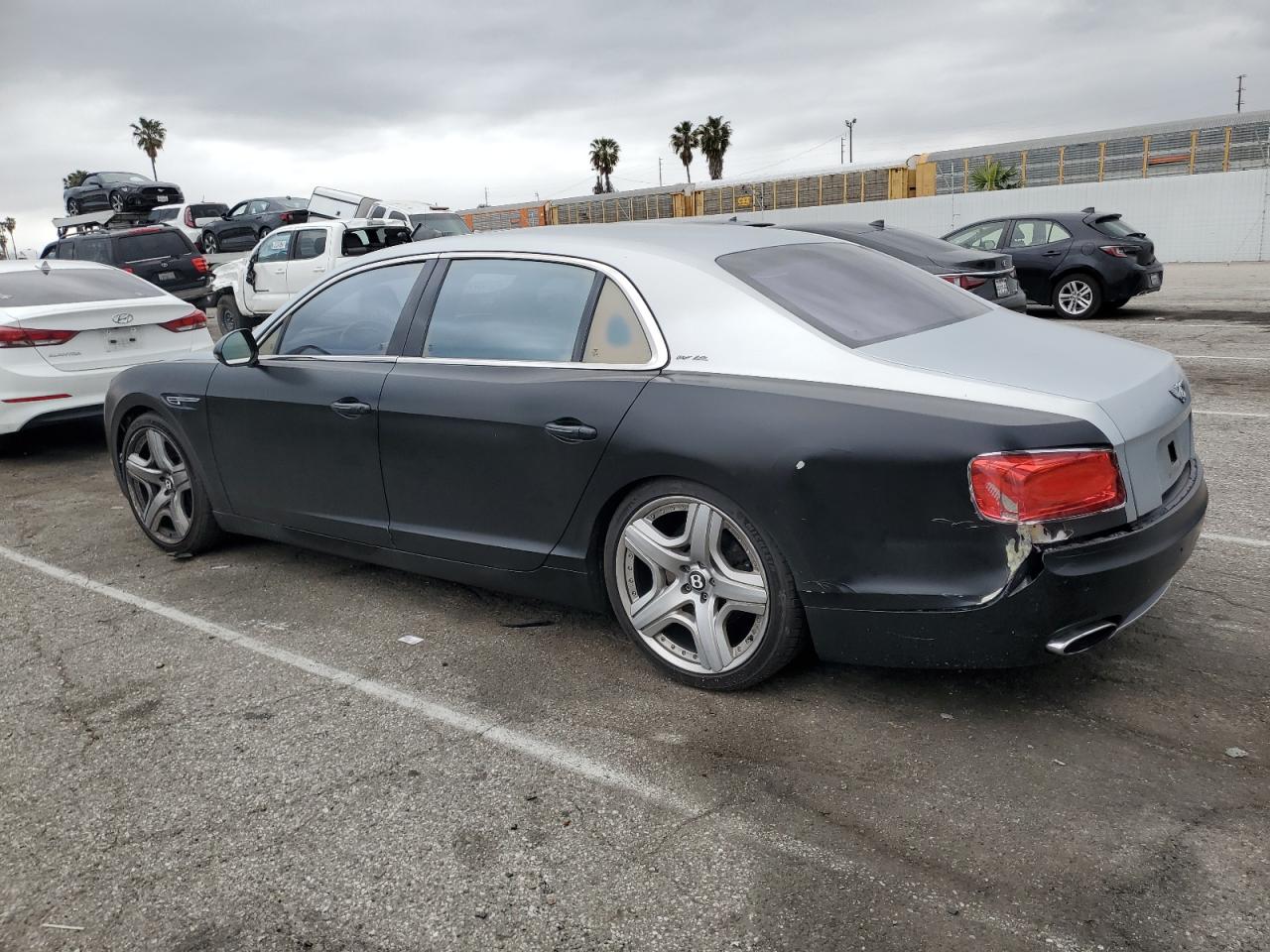 2014 Bentley Flying spur VIN SCBEC9ZA9EC096023 Copart auction photo, front end / rear end damage thumbnail 2