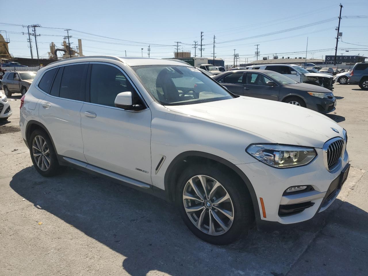 2018 BMW X3 VIN 5UXTR9C58JLC77236 Copart auction photo, burn - engine damage thumbnail 4