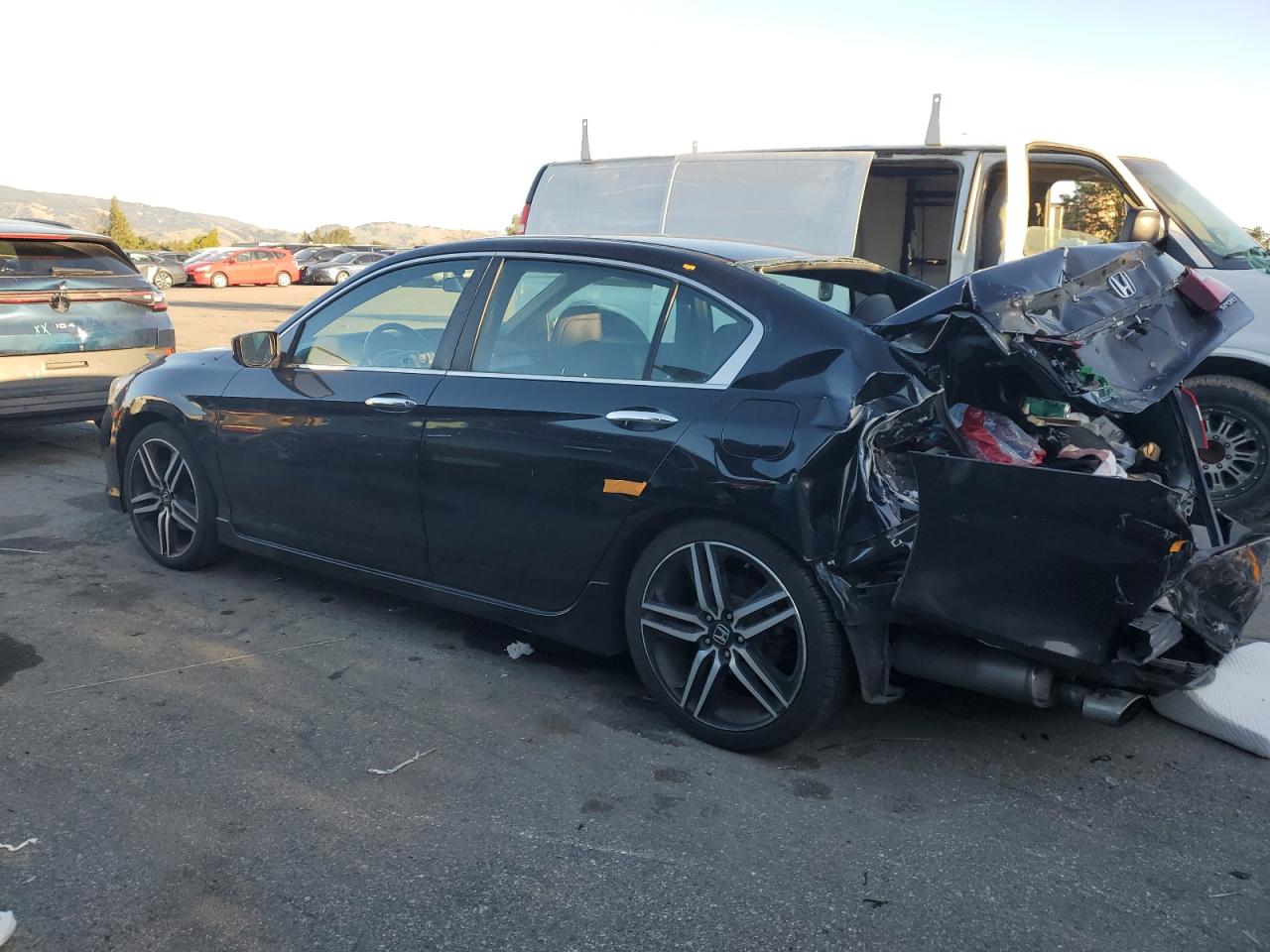 2017 Honda Accord VIN 1HGCR2F5XHA127587 Copart auction photo, rear end damage thumbnail 2