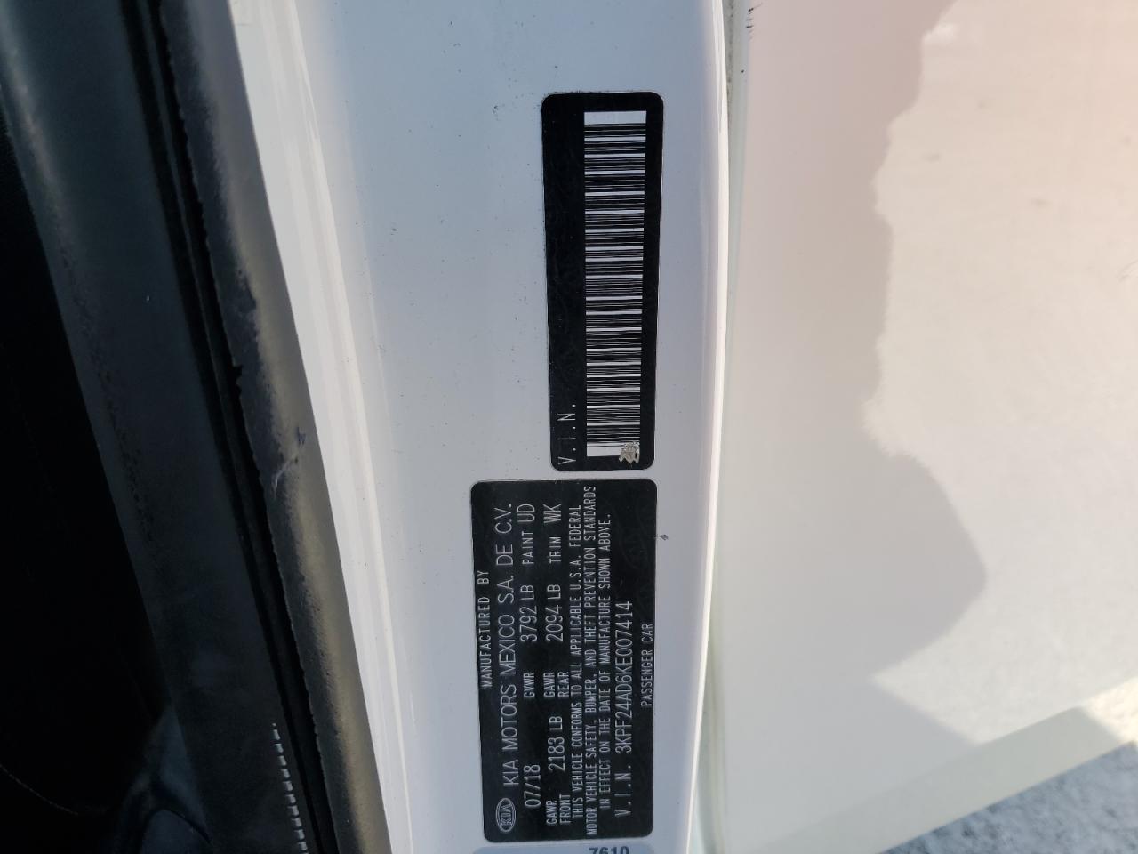 2019 KIA Forte VIN 3KPF24AD6KE007414 Copart auction photo, front end / vandalism damage thumbnail 12
