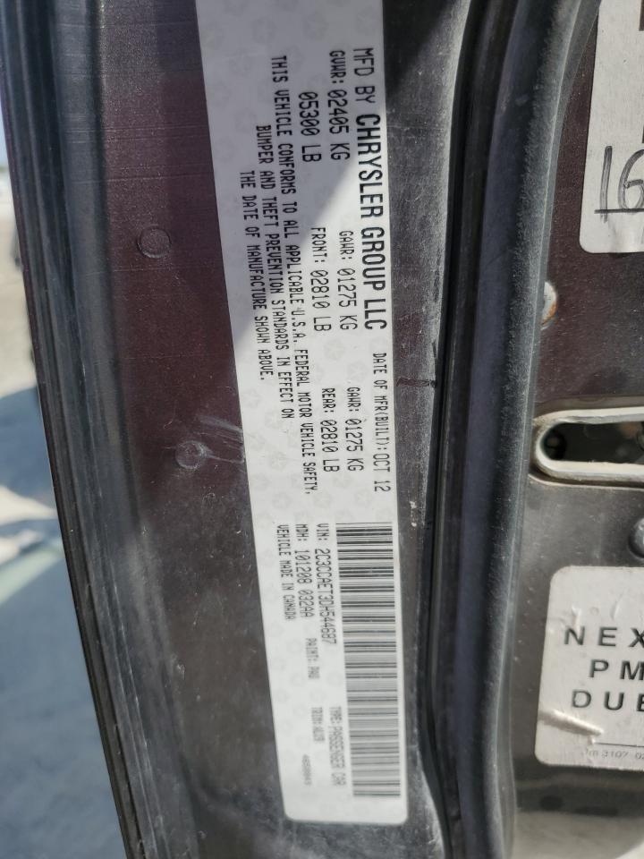 2013 Chrysler 300 VIN 2C3CCAET3DH544687 Copart auction photo, front end damage thumbnail 13