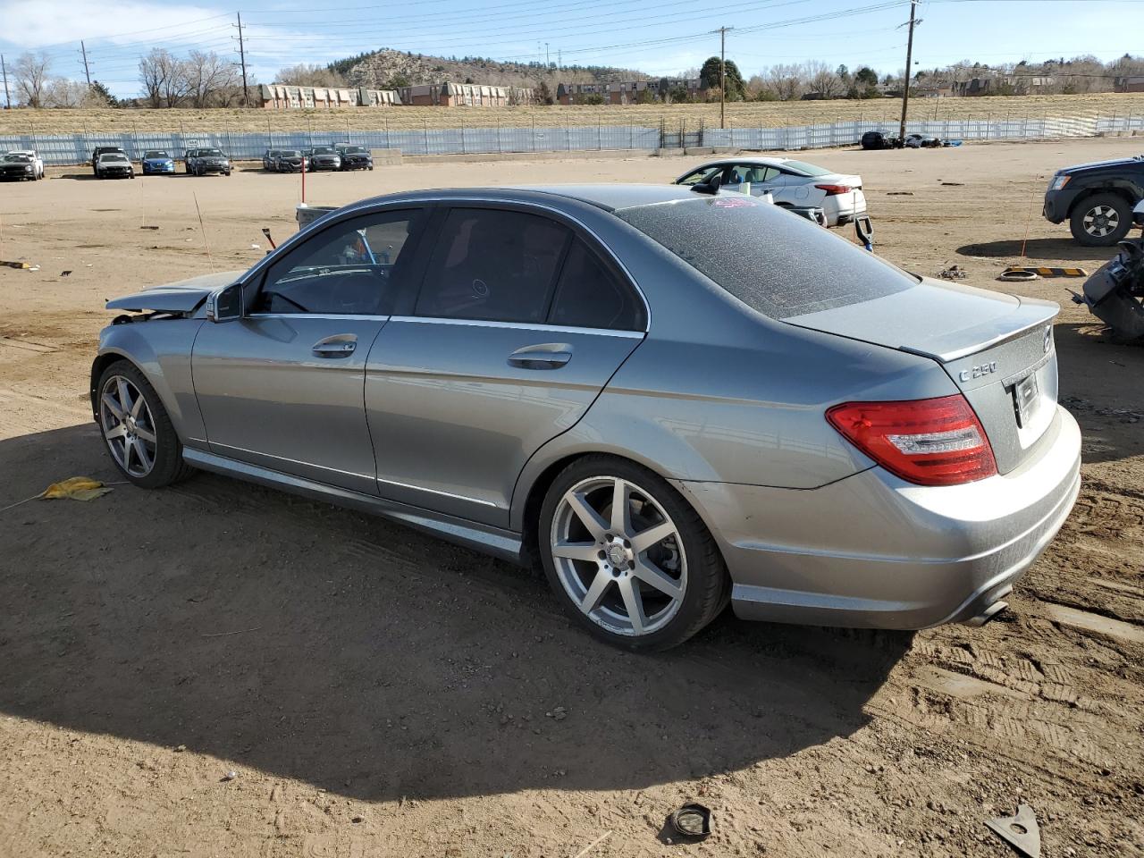 2014 Mercedes-Benz C-klasse VIN WDDGF4HB3EG242795 Copart auction photo, front end damage thumbnail 2