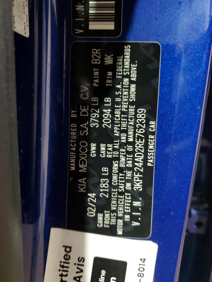 2024 KIA Forte VIN 3KPF24AD2RE762389 Copart auction photo, rollover / all over damage thumbnail 13