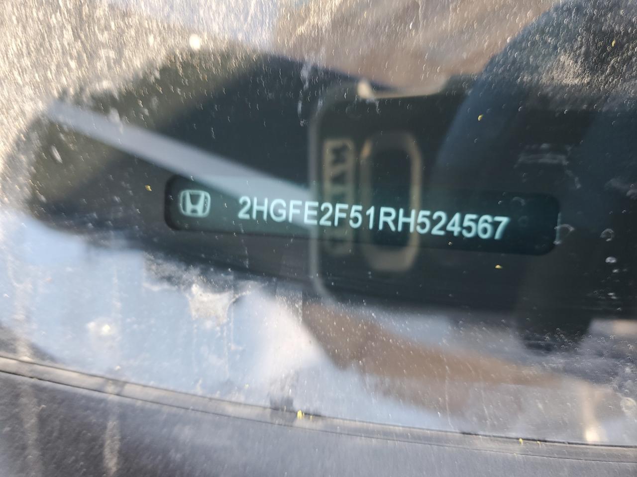 2024 Honda Civic VIN 2HGFE2F51RH524567 Copart auction photo, all over damage thumbnail 13