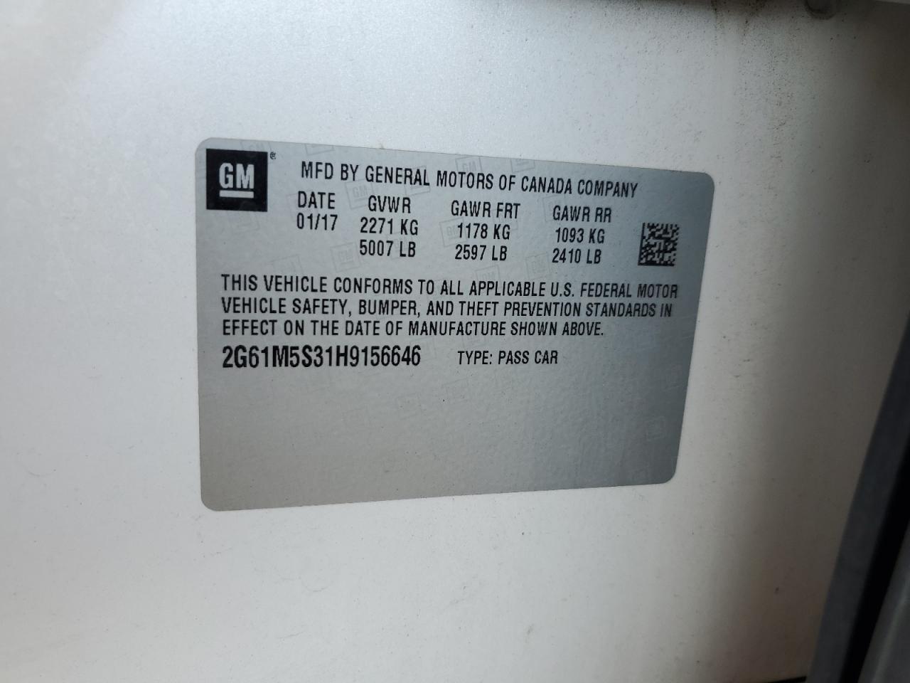 2017 Cadillac XTS VIN 2G61M5S31H9156646 Copart auction photo, front end damage thumbnail 13