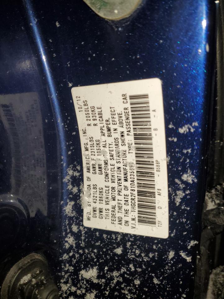 2013 Honda Accord VIN 1HGCR2F81DA035899 Copart auction photo, front end damage thumbnail 14