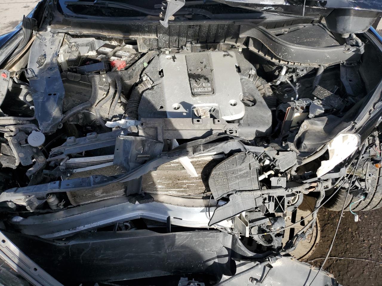 2015 Infiniti QX70 VIN JN8CS1MW8FM482380 Copart auction photo, front end damage thumbnail 12