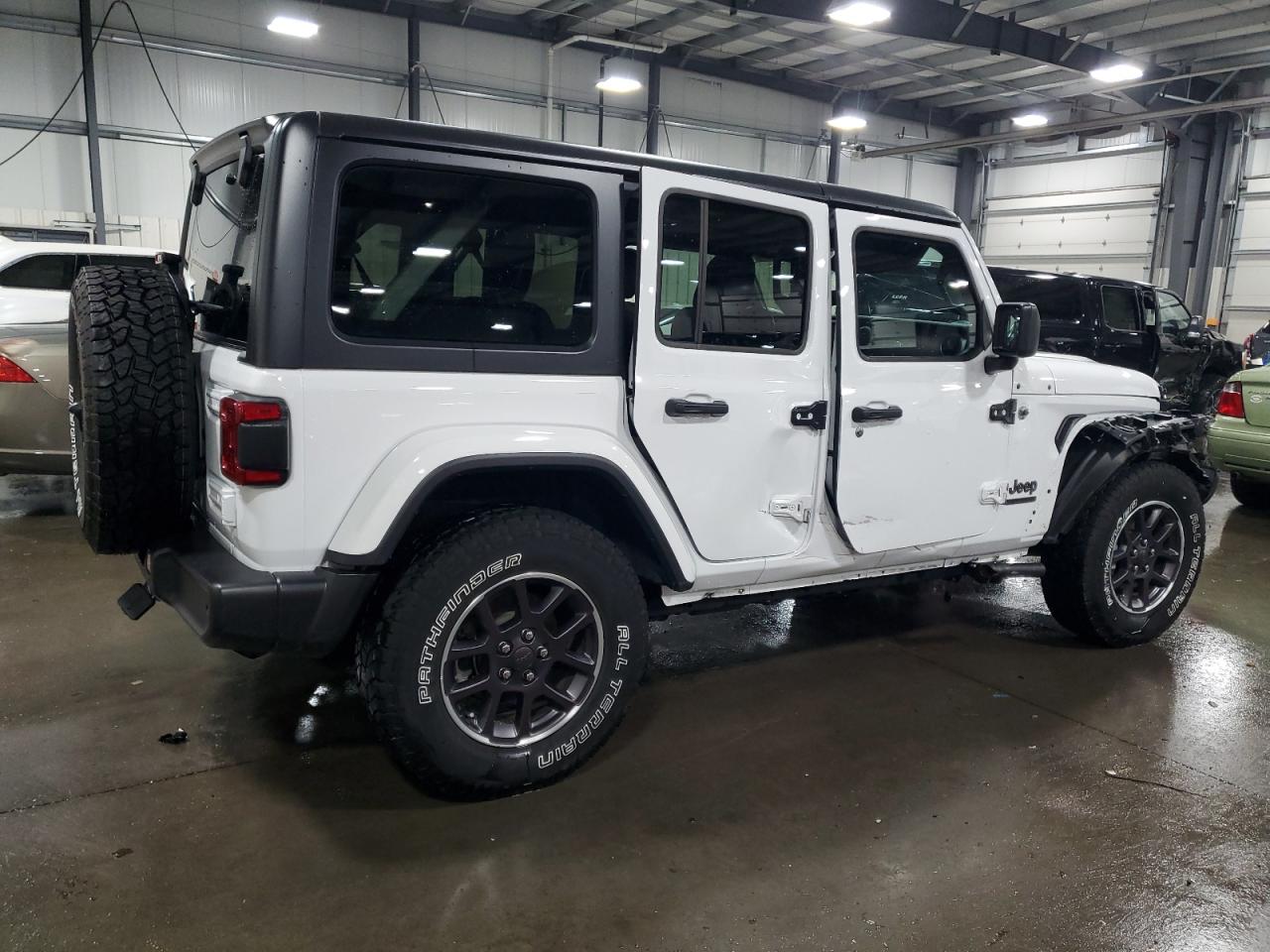2021 Jeep Wrangler VIN 1C4HJXDG1MW607186 Copart auction photo, front end / side damage thumbnail 3