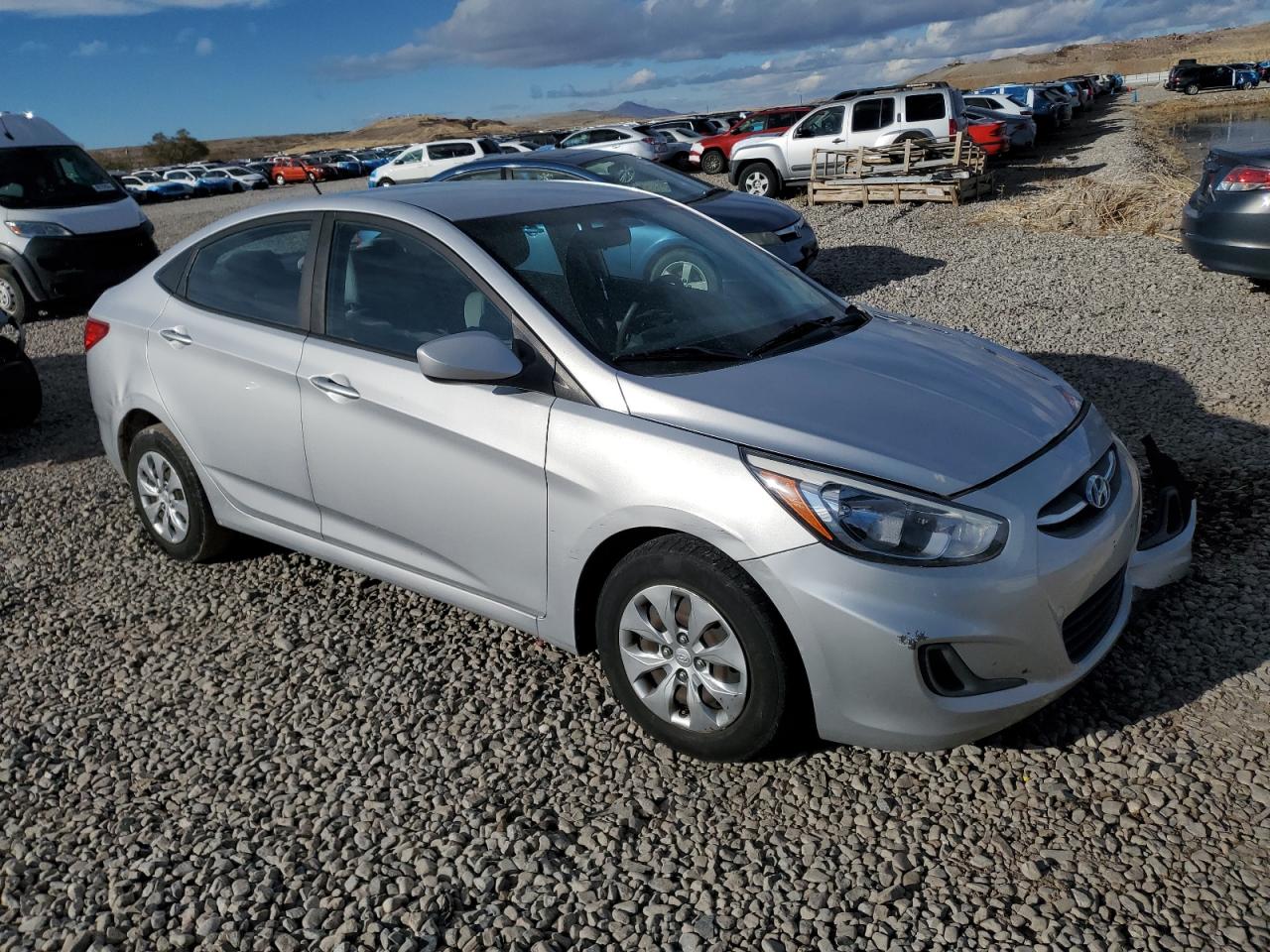 2017 Hyundai Accent VIN KMHCT4AE6HU274437 Copart auction photo, front end / side damage thumbnail 4