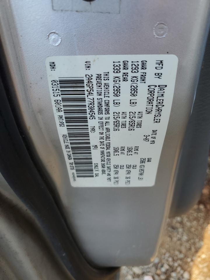 2007 Chrysler Town & Country VIN 2A4GP54L77R304545 Copart auction photo, all over damage thumbnail 13