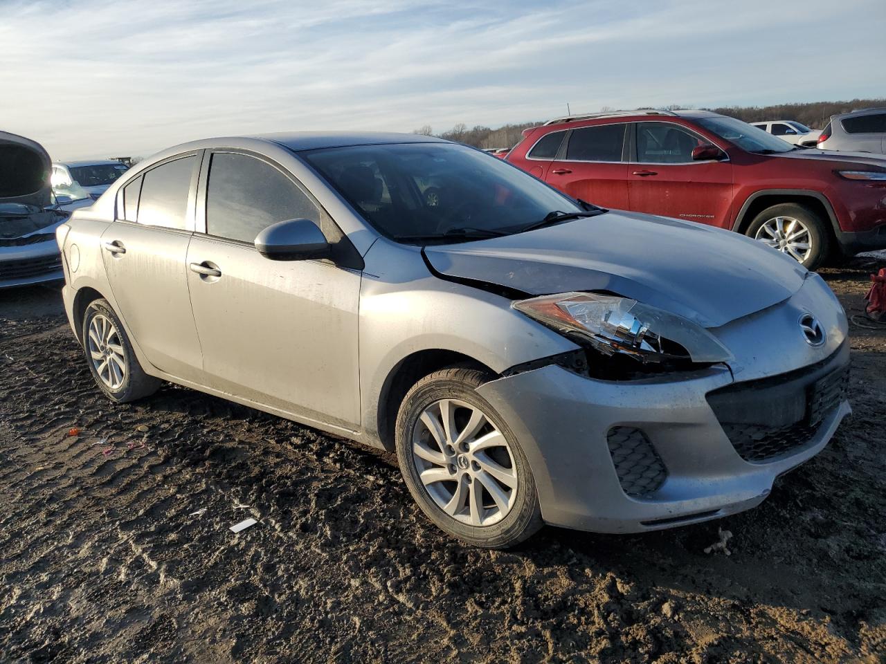 2012 Mazda 3 VIN JM1BL1V79C1553935 Copart auction photo, front end / hail damage thumbnail 4