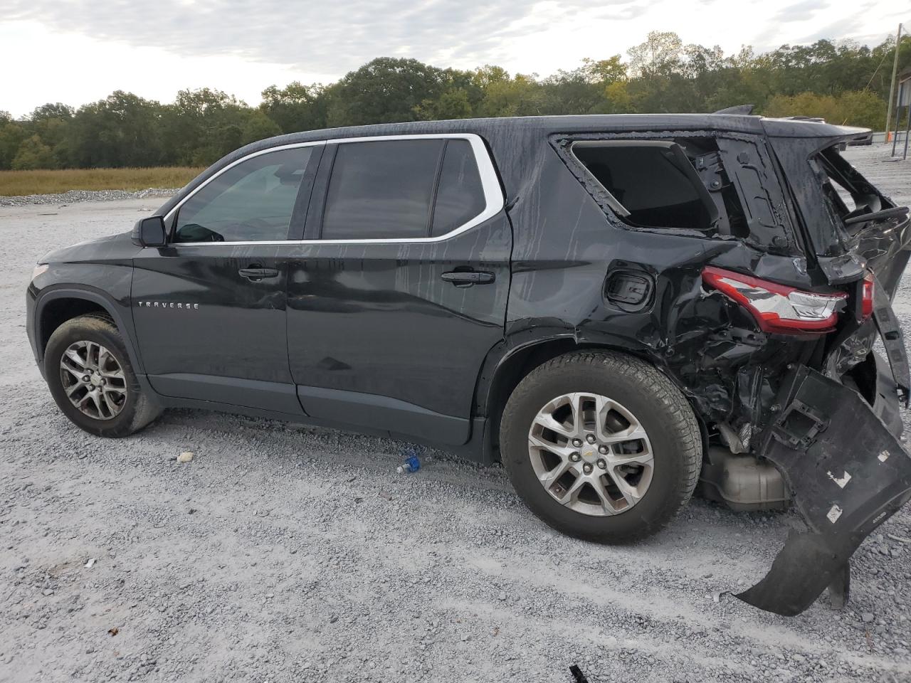 2019 Chevrolet Traverse VIN 1GNERFKWXKJ304764 Copart auction photo, side / rear end damage thumbnail 2