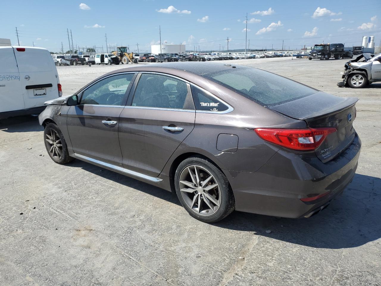 2015 Hyundai Sonata VIN 5NPE34AB9FH101330 Copart auction photo, burn - engine damage thumbnail 2