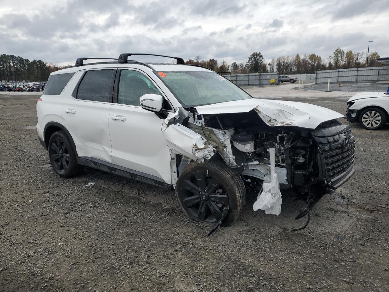 2024 Hyundai Palisade VIN KM8R34GE6RU789201 Copart auction photo, front end / side damage thumbnail 4