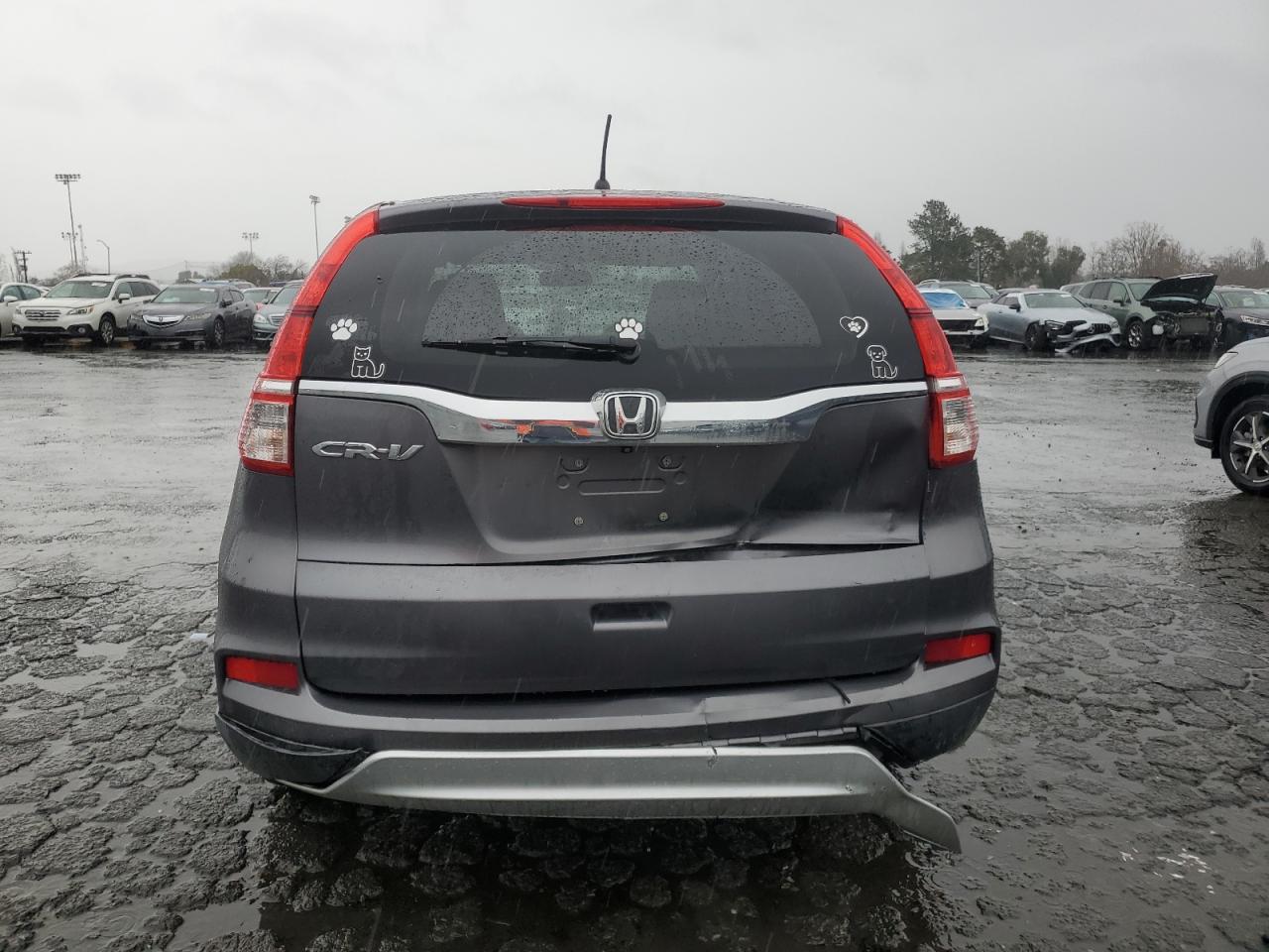 2015 Honda CR-V VIN 2HKRM3H52FH501657 Copart auction photo, rear end / side damage thumbnail 6