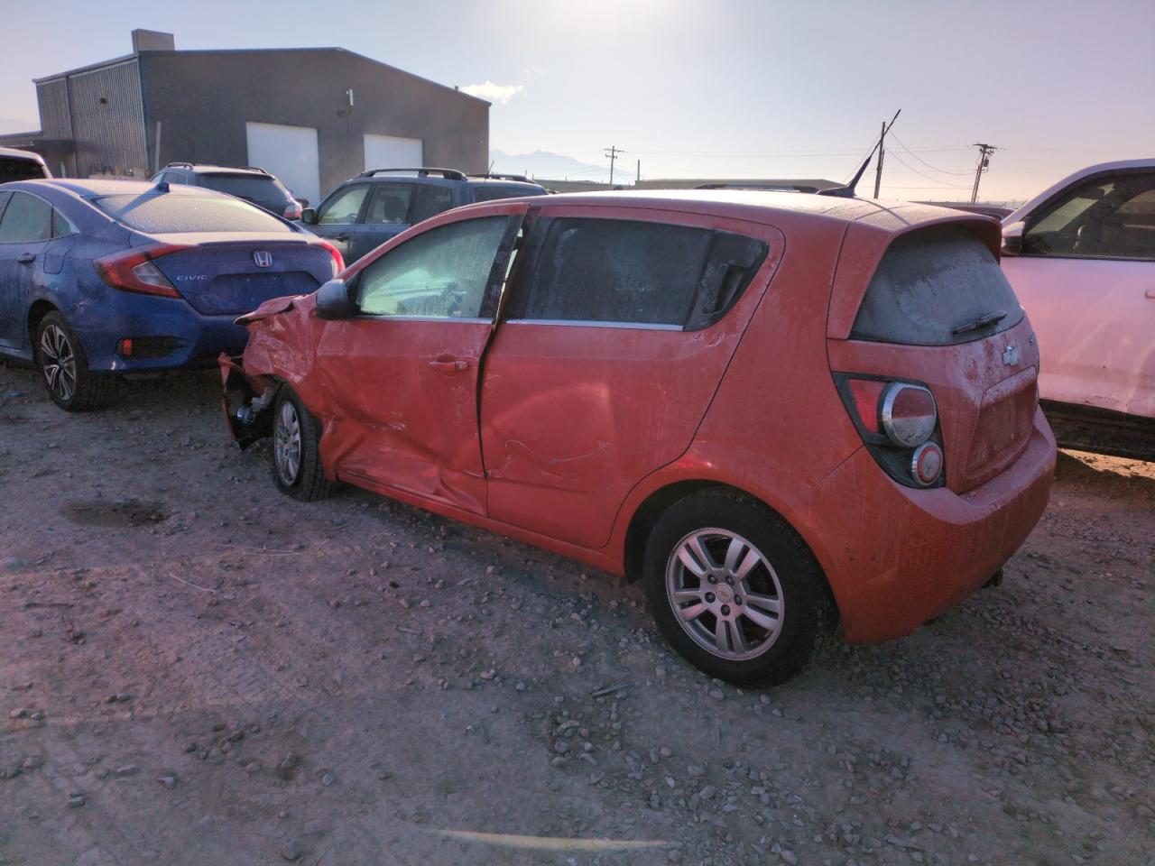 2012 Chevrolet Sonic VIN 1G1JC6SH8C4102539 Copart auction photo, front end / side damage thumbnail 2