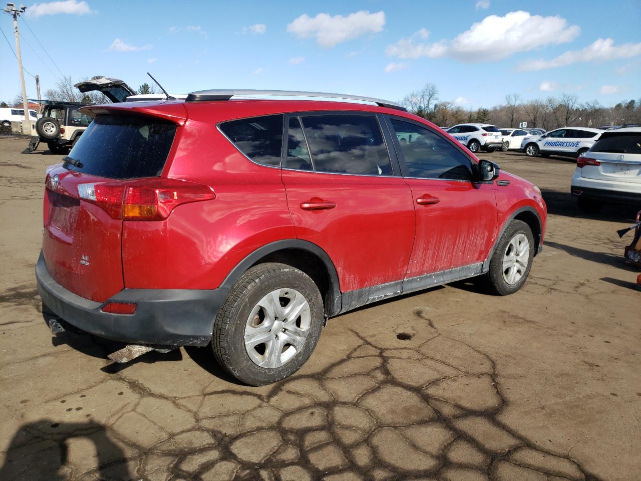 2014 Toyota RAV 4 VIN JTMBFREV5ED053986 Copart auction photo, side damage thumbnail 3