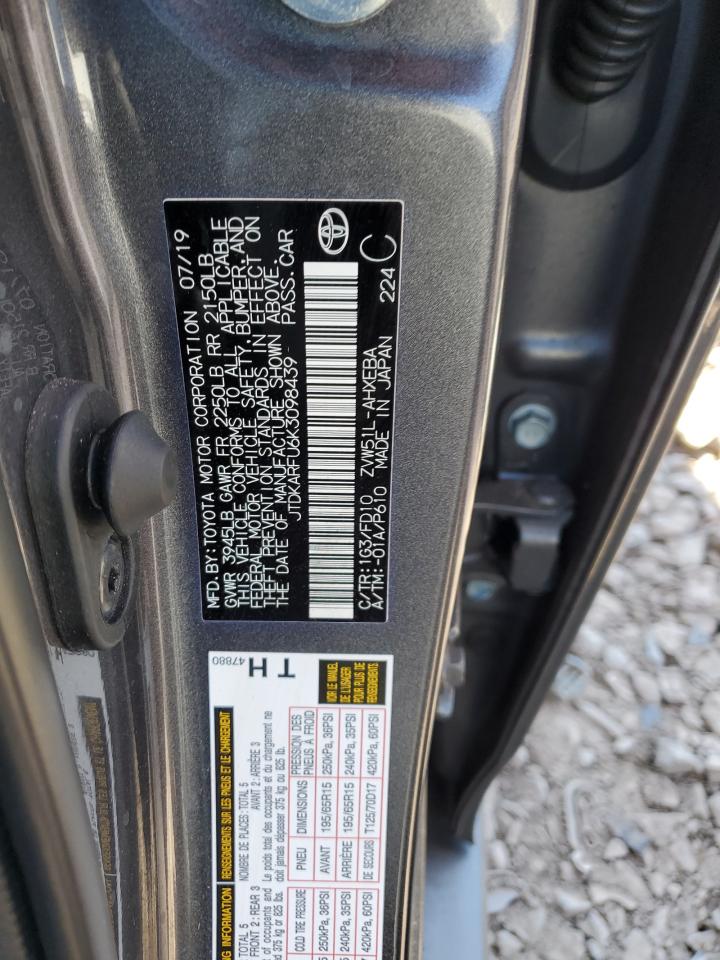 2019 Toyota Prius VIN JTDKARFU6K3098439 Copart auction photo, rear end / side damage thumbnail 15