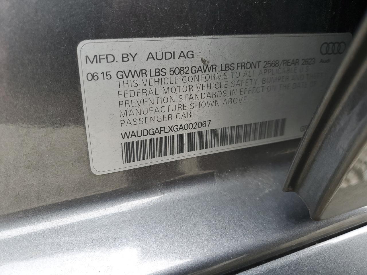 2016 Audi RS4 VIN WAUDGAFLXGA002067 Copart auction photo, front end damage thumbnail 14