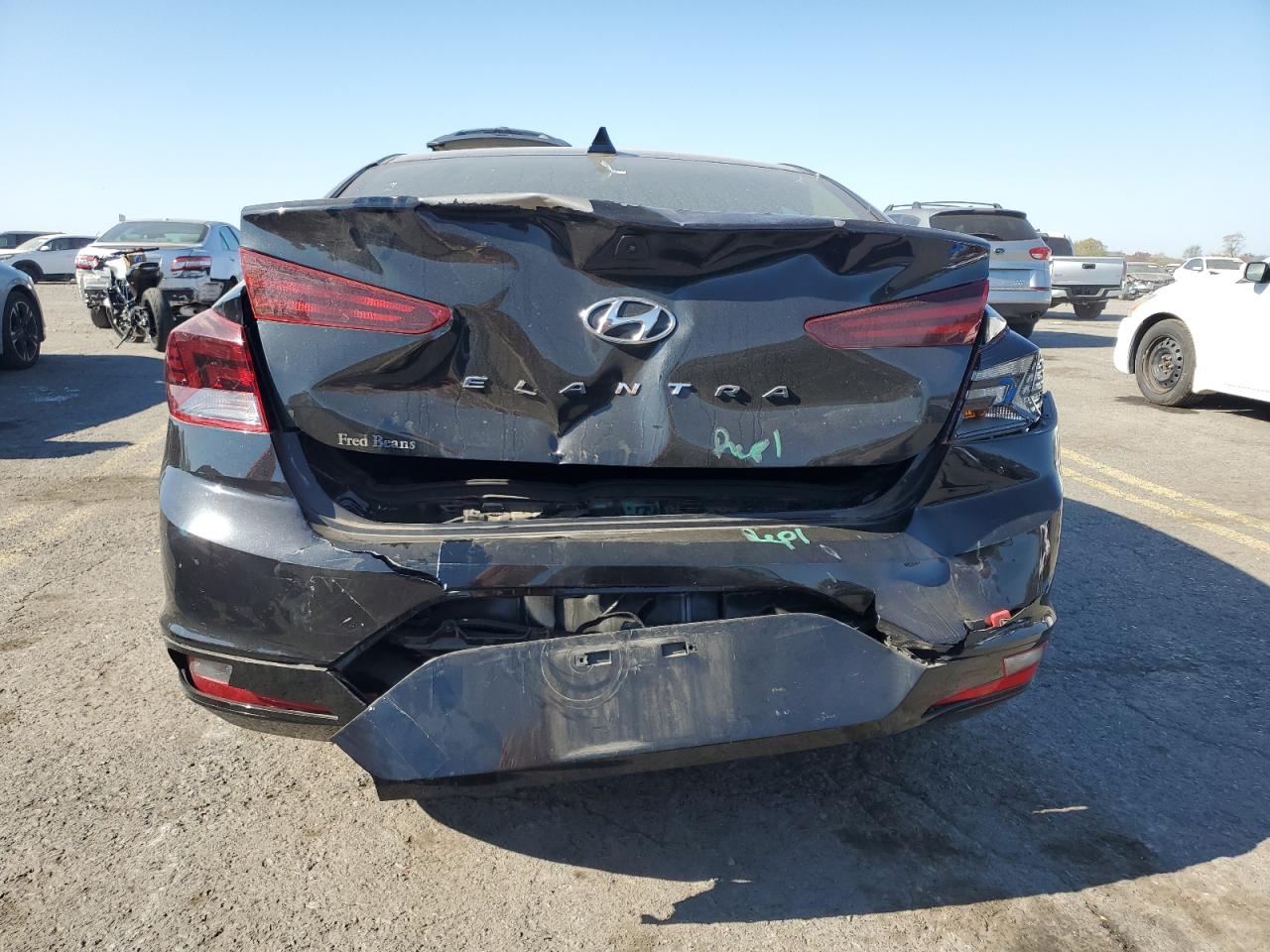 2019 Hyundai Elantra VIN 5NPD84LF9KH494625 Copart auction photo, rear end / front end damage thumbnail 6