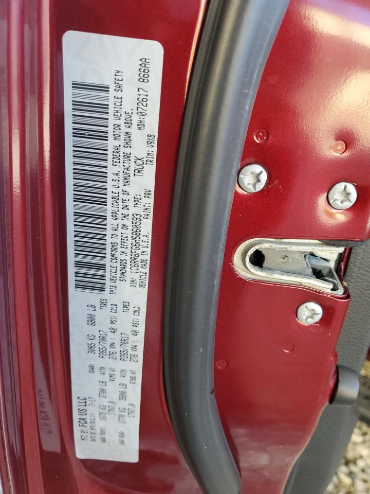 2017 RAM 1500 VIN 1C6RR6FG6HS860593 Copart auction photo, rear end damage thumbnail 12