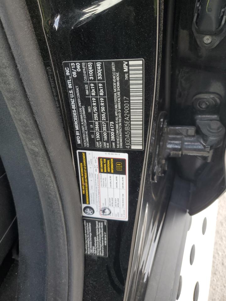 2014 Mercedes-Benz M-klasse VIN 4JGDA5JB5EA290017 Copart auction photo, side damage thumbnail 13