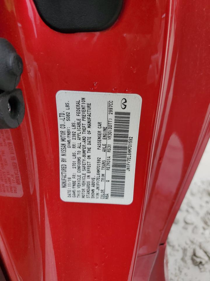 2017 Infiniti Q60 VIN JN1FV7EL6HM701592 Copart auction photo, all over damage thumbnail 12