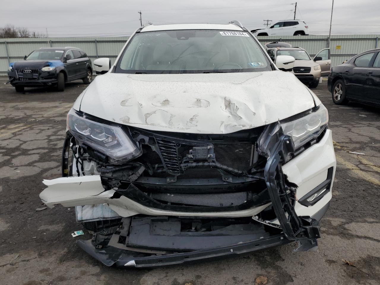 2017 Nissan Rogue VIN JN8AT2MV6HW021624 Copart auction photo, front end / top/roof damage thumbnail 5