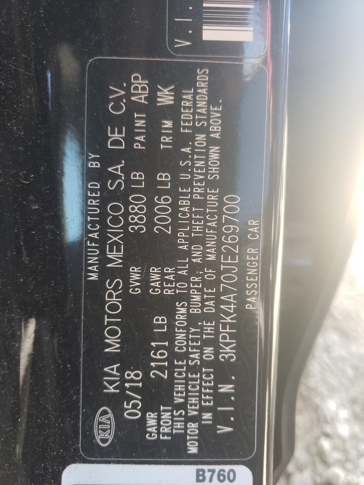 2018 KIA Forte VIN 3KPFK4A70JE269700 Copart auction photo, all over damage thumbnail 14
