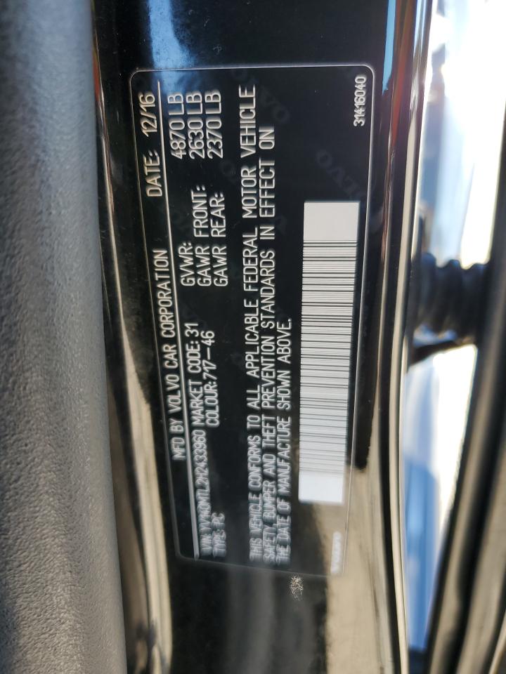 2017 Volvo S60 VIN YV140MTL2H2433960 Copart auction photo, front end damage thumbnail 15