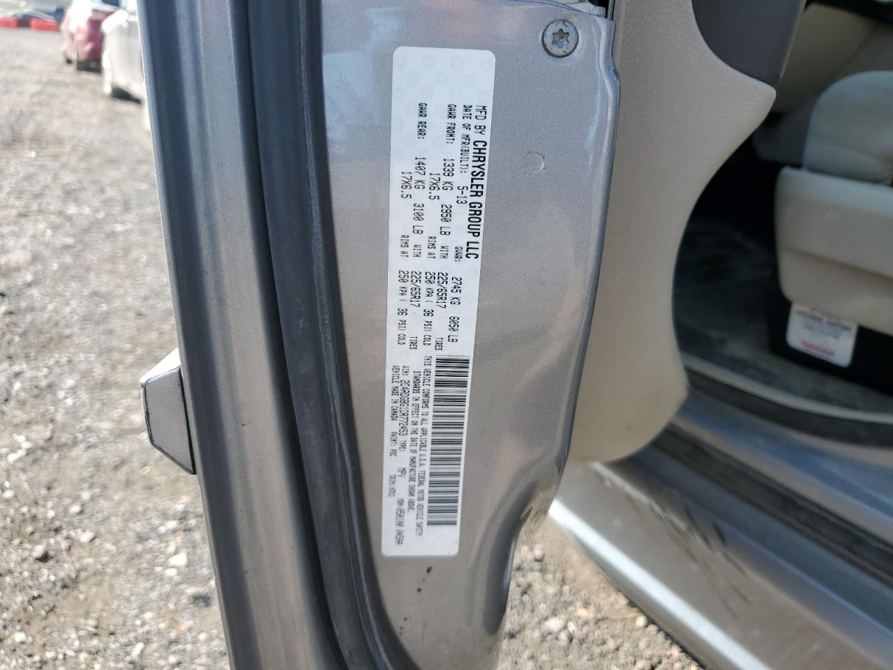 2013 Dodge Caravan VIN 2C4RDGBG1DR772453 Copart auction photo, front end damage thumbnail 12