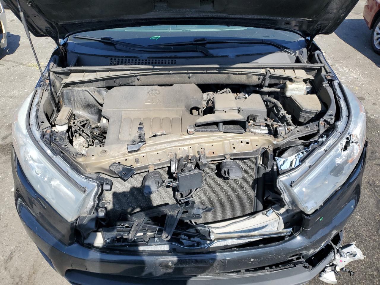 2016 Toyota Highlander VIN 5TDDKRFH8GS261123 Copart auction photo, front end / side damage thumbnail 12