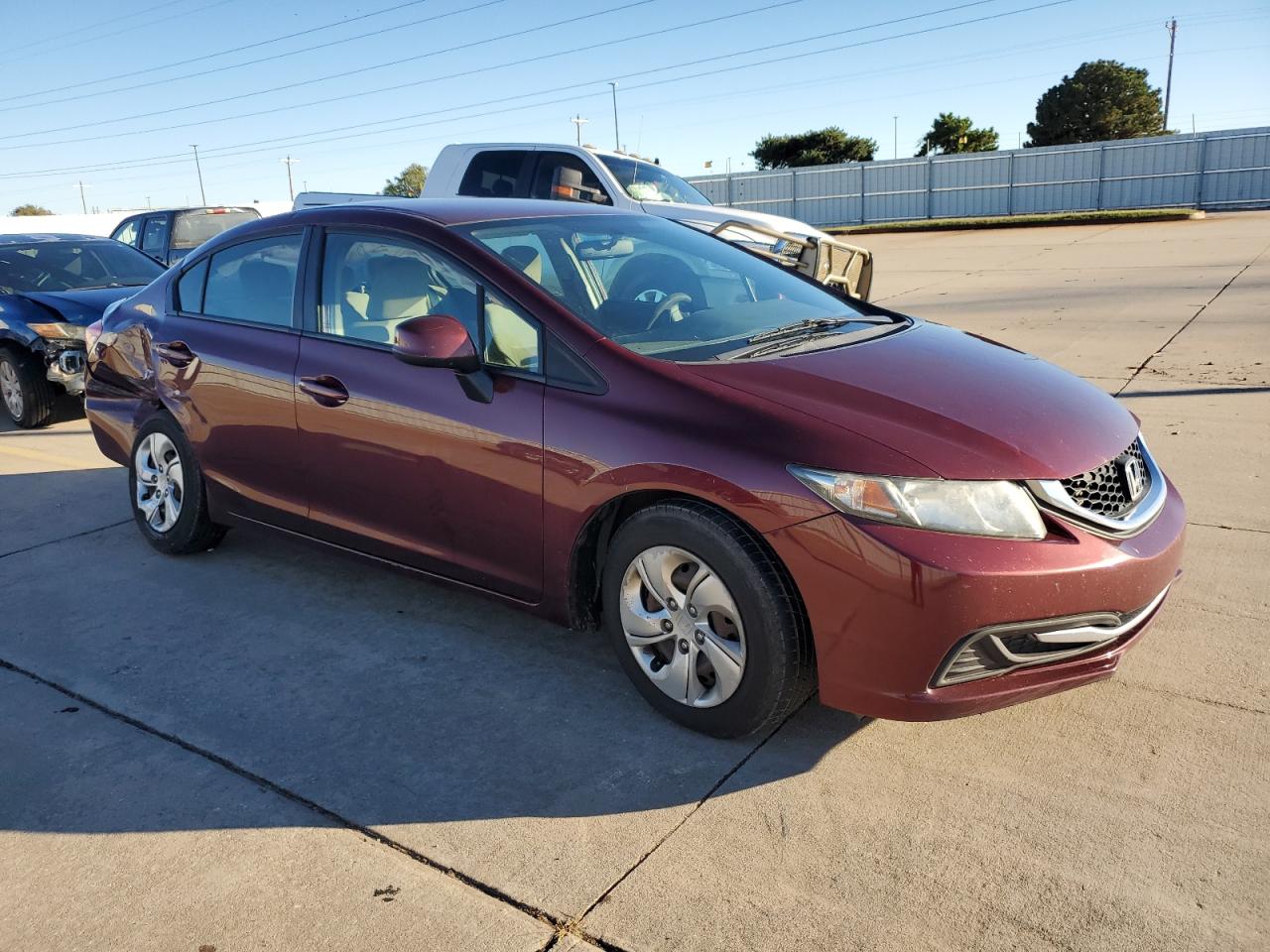 2013 Honda Civic VIN 2HGFB2F59DH585148 Copart auction photo, rear end / side damage thumbnail 4