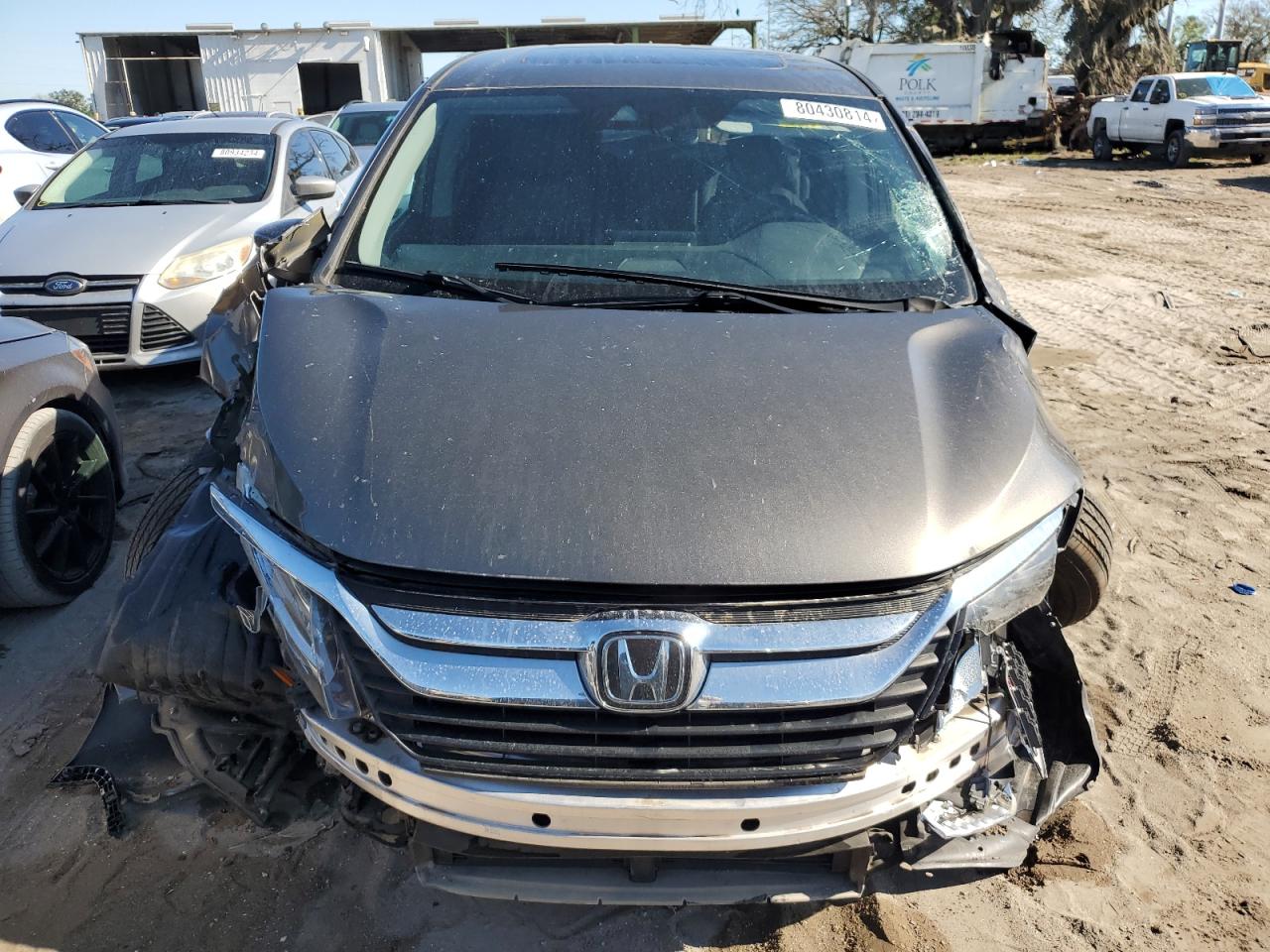 2020 Honda Odyssey VIN 5FNRL6H84LB012640 Copart auction photo, front end / side damage thumbnail 5