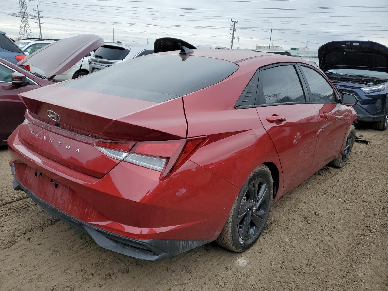 2023 Hyundai Elantra VIN KMHLM4AG1PU593452 Copart auction photo, rear end / side damage thumbnail 3