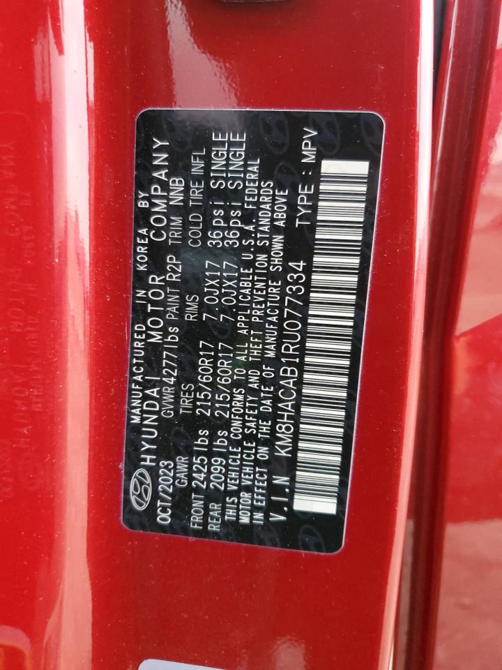 2024 Hyundai Kona VIN KM8HACAB1RU077334 Copart auction photo, all over damage thumbnail 16
