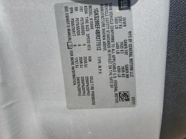 2011 GMC Yukon VIN 1GKS2MEF4BR377912 Copart auction photo, normal wear damage thumbnail 13