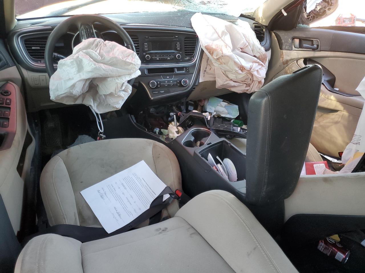 2015 KIA Optima VIN 5XXGM4A75FG448439 Copart auction photo, all over damage thumbnail 8