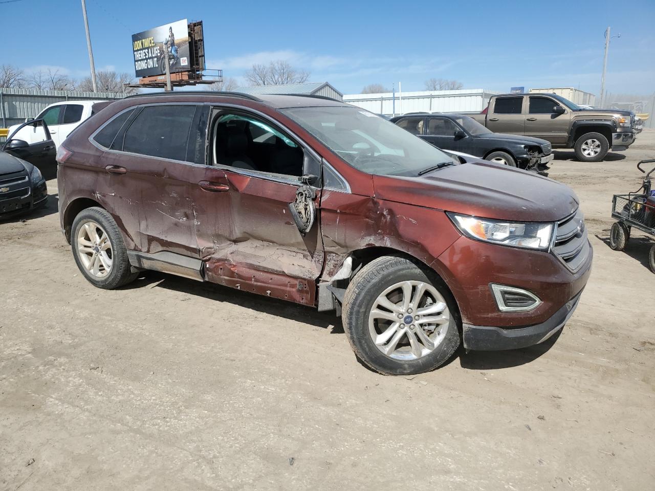 2015 Ford Edge VIN 2FMTK4J87FBB95908 Copart auction photo, side damage thumbnail 4