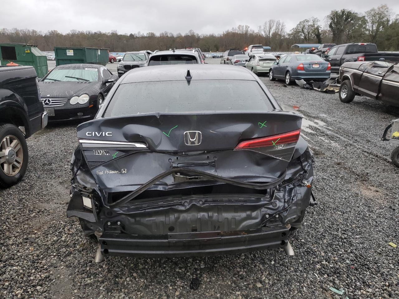 2023 Honda Civic VIN 2HGFE1F72PH311622 Copart auction photo, rear end damage thumbnail 6