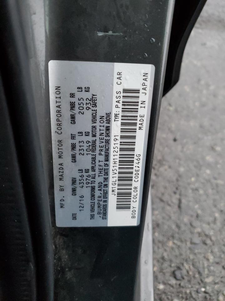 2017 Mazda 6 VIN JM1GL1V51H1125191 Copart auction photo, normal wear damage thumbnail 12