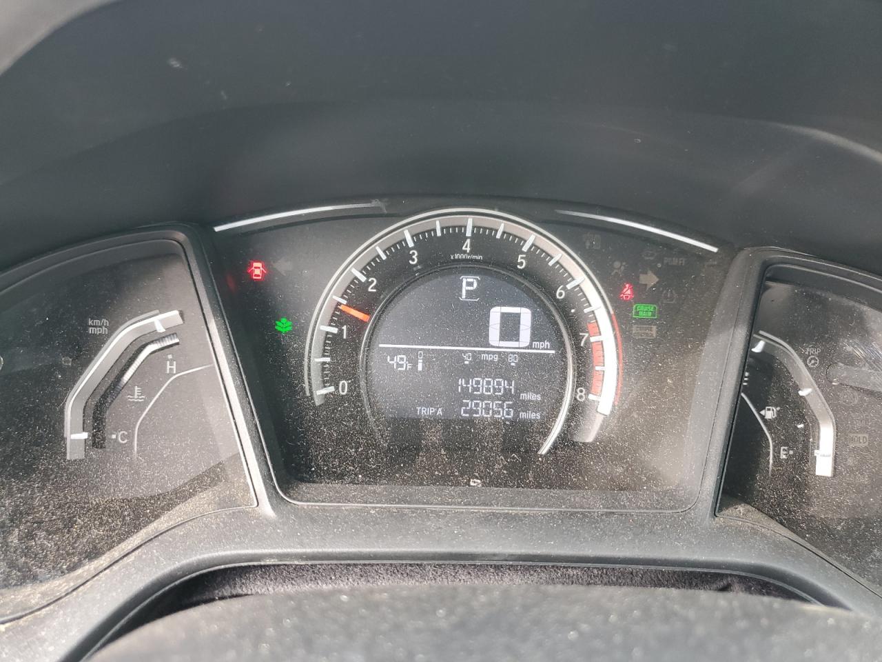 2016 Honda Civic VIN 19XFC2F5XGE044203 Copart auction photo, front end / side damage thumbnail 9