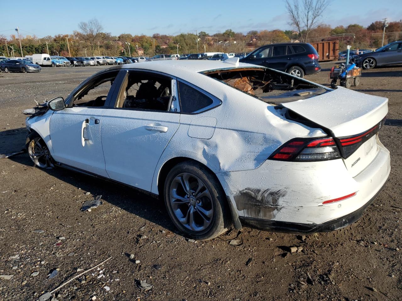 2023 Honda Accord VIN 1HGCY2F69PA044419 Copart auction photo, burn - engine damage thumbnail 2